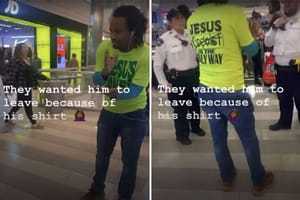 Keresztény pólója miatt küldtek el egy férfit egy plázából